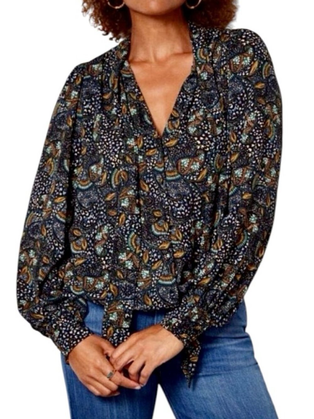 Evereve Charlie Tie Neck Blouse